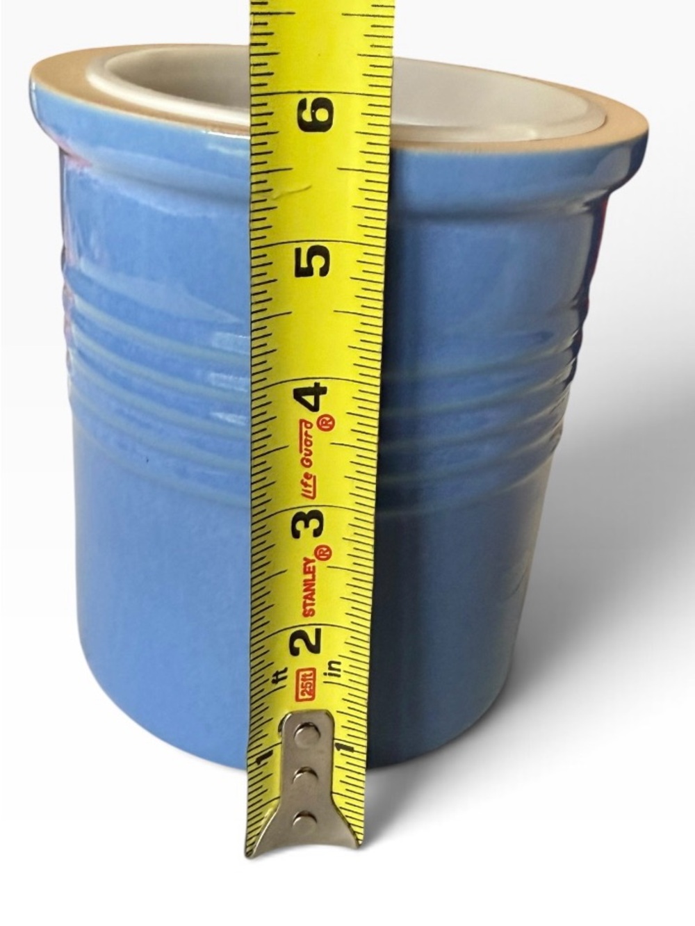 Pampered Chef Blue Stoneware Utensil Crock With Removable Liner USA - Picture 6 of 7